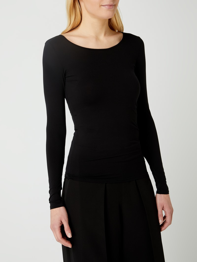Longsleeve mit Rundhalsausschnitt in schwarz