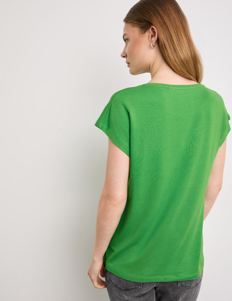 Kurzarmshirt mit platziertem Floral-Print