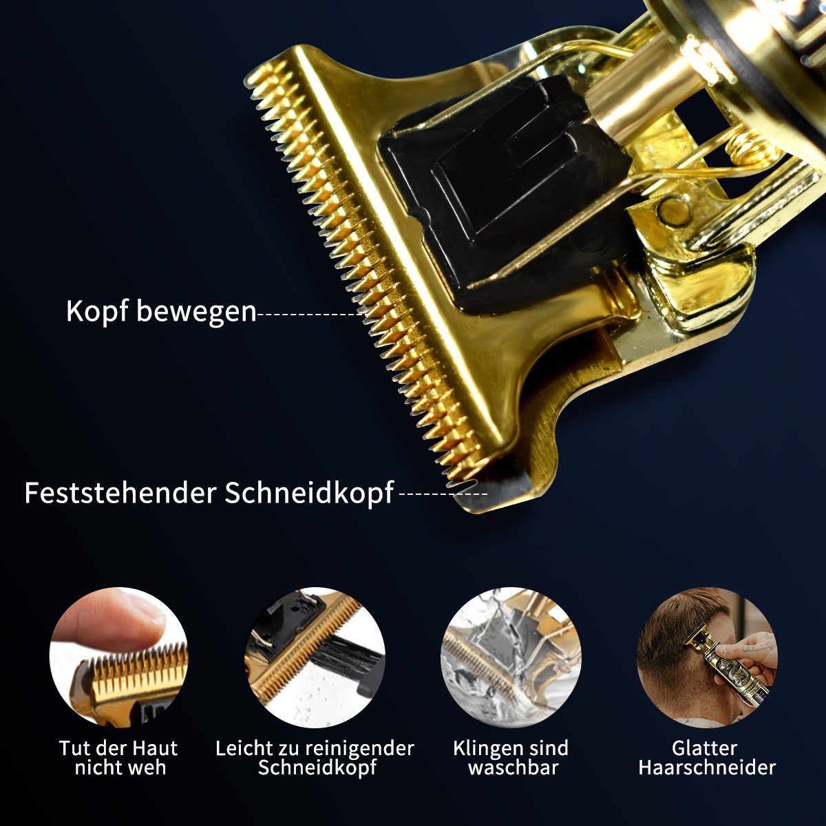 7Magic Haarschneider, LED Displays 4 in 1 Elektrischer Haartrimmer, Kabelloser Bartschneider, Professioneller Haarschneidemaschine männer Haartrimmer
