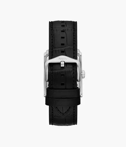 Fossil Uhr Carraway 3-Zeiger-Werk Krokoprägung Leder schwarz