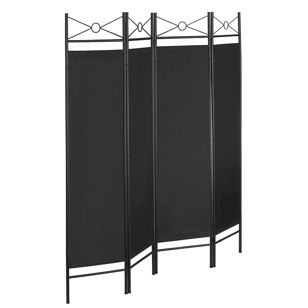 Never Indoor Paravent 4-teilige Raumteiler 180 x 163 cm schwarz