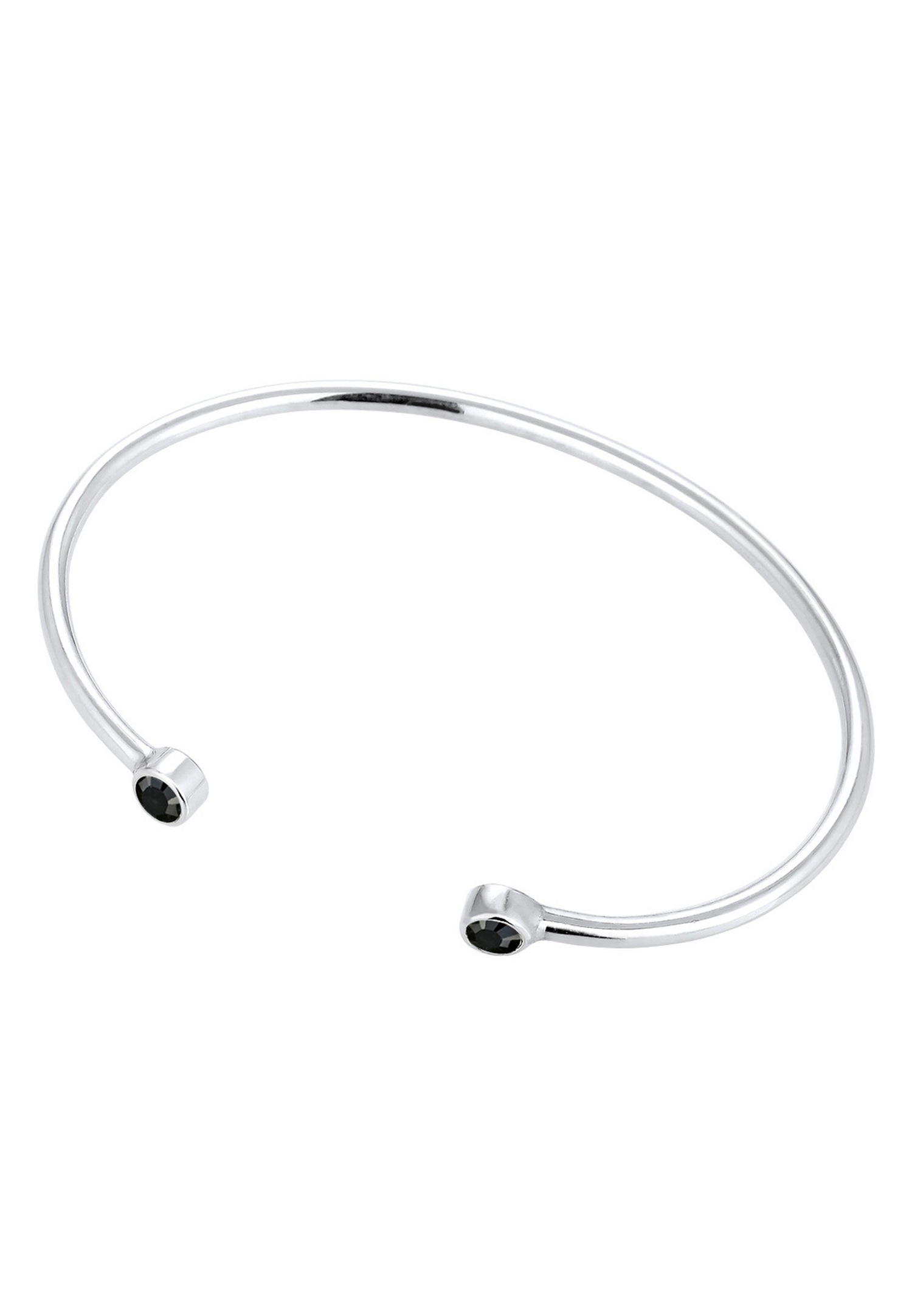 Brazalete minimalista geométrico para mujer de Elli con cristales en plata de ley 925.