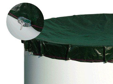 Grasekamp Abdeckplane für Pool rund 250-300cm Planenmaß 340cm Sommer Winter