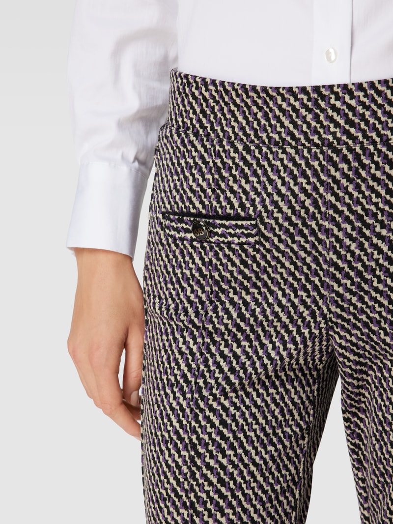 Verkürzte Hose mit Allover-Muster Modell 'Ranee' in lila
