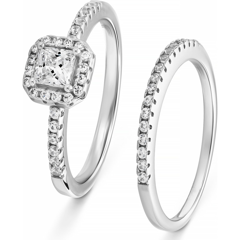FAVS Bague pour femme 925 Argent rhodié argent Bague