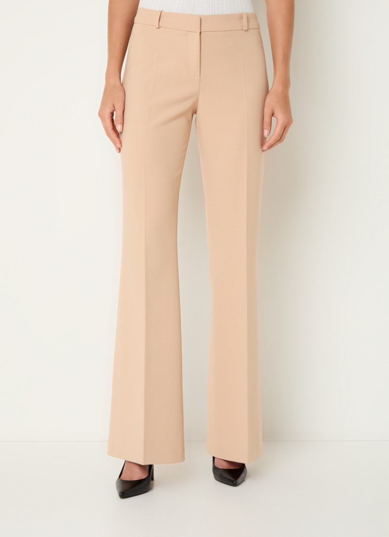 HUGO BOSS Hilotinna mid waist flared fit trousers with pressed pleat