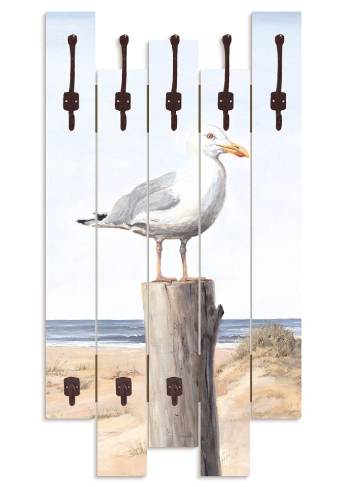 Wandgarderobe mit Möwe