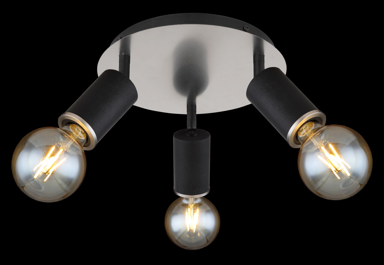 Globo Lighting - JOSEBA - Strahler Metall schwarz matt, 3x E27
