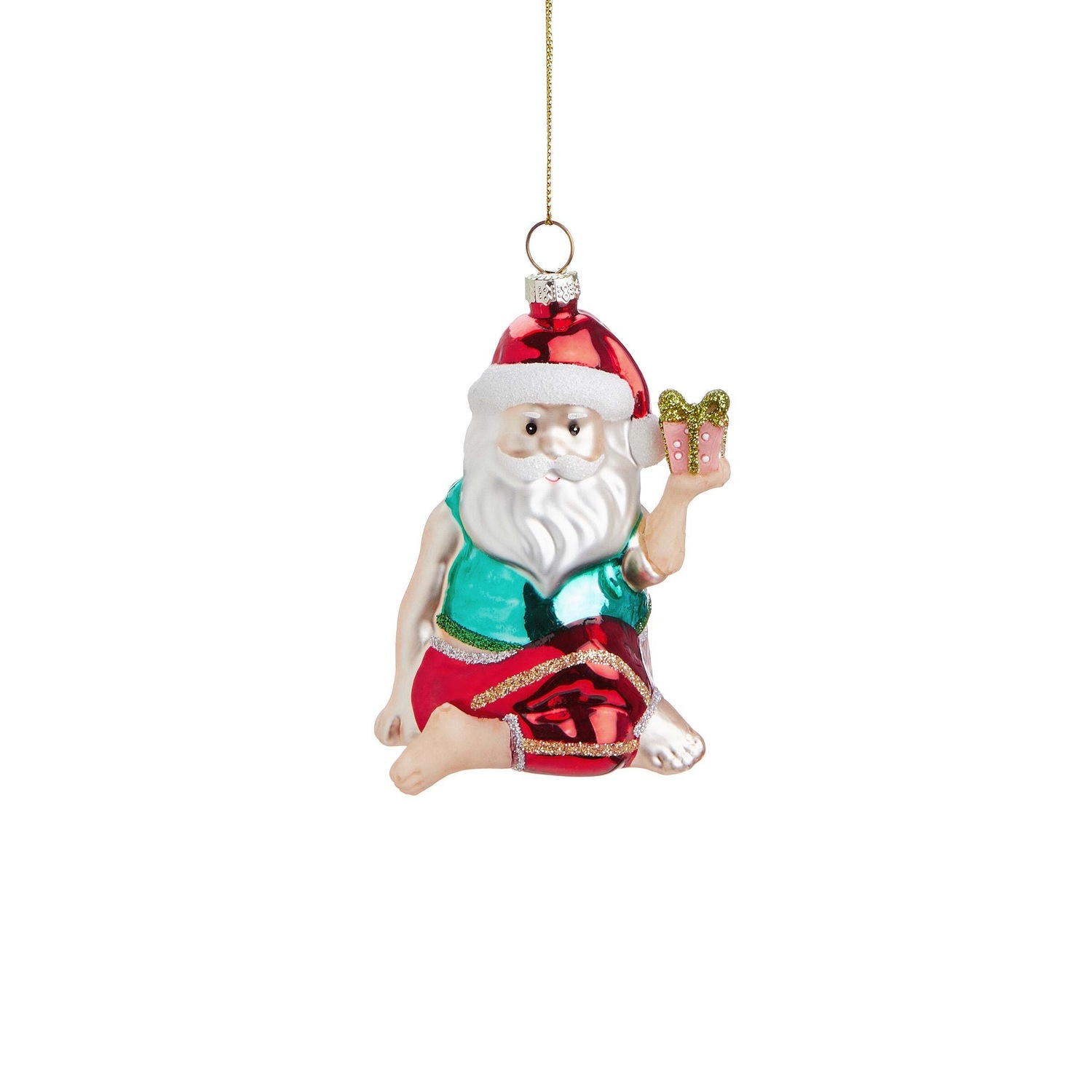 HANG ON Anhänger Yoga Santa mit Geschenk Höhe 10cm