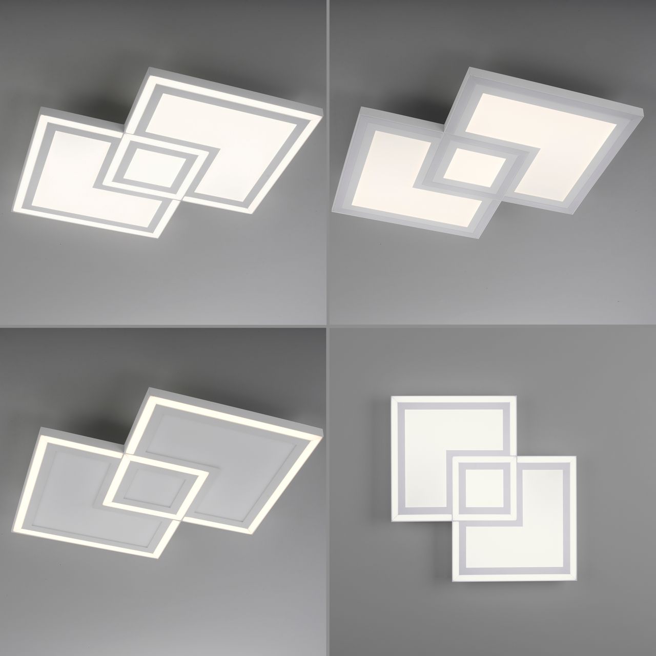 JUST LIGHT JUST LIGHT. LED Deckenleuchte EDGING, separat steuerbar, 3000 Kelvin, rechteckig, Weiß