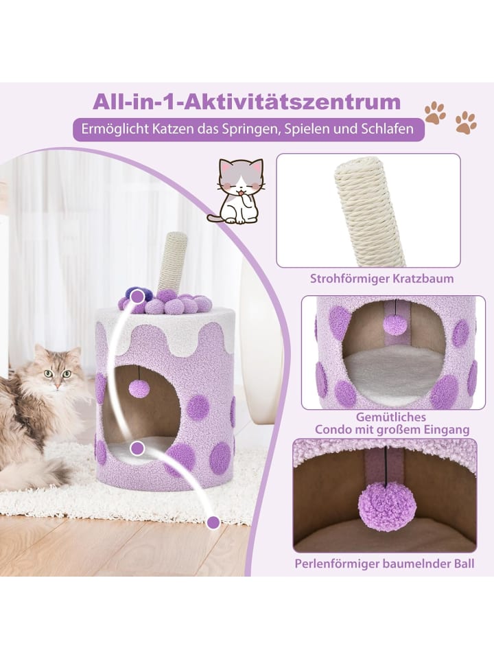 COSTWAY Kratztonne 37x37x67cm in Lila günstig kaufen onesize