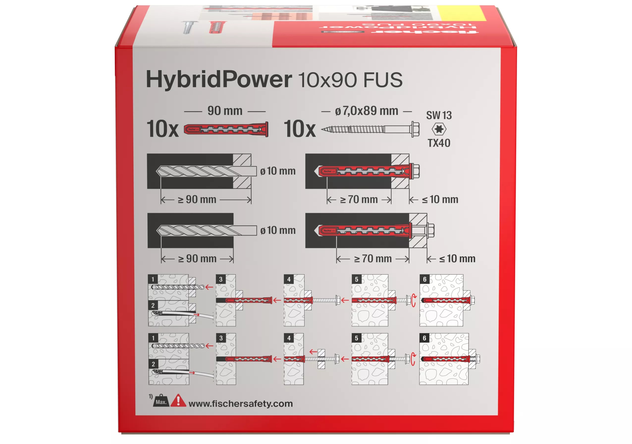 Zástrčka Fischer 577390 HybridPower 10x90 FUS 10ST