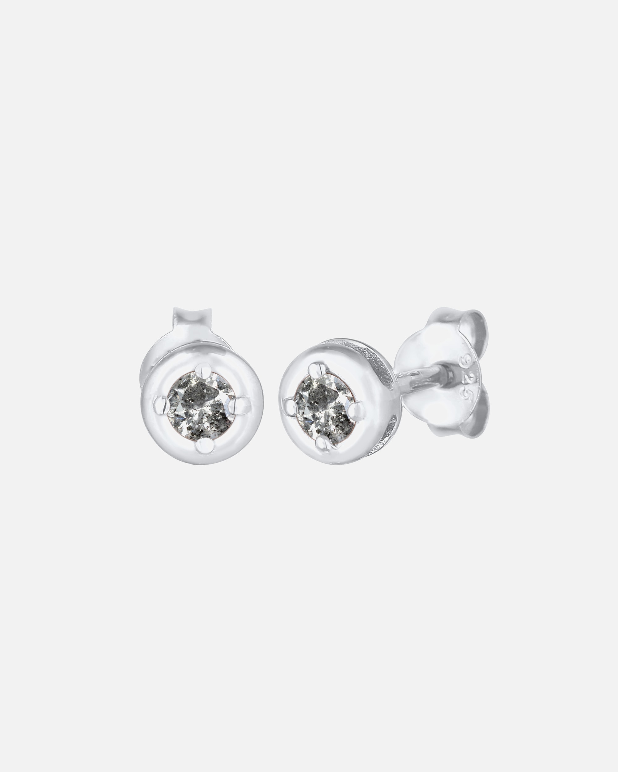 Elli DIAMONDS moteriški auskarai – elegantiški druskos ir pipirų deimantai (0,11 ct.), 925 prabos sidabras, padengti auksu