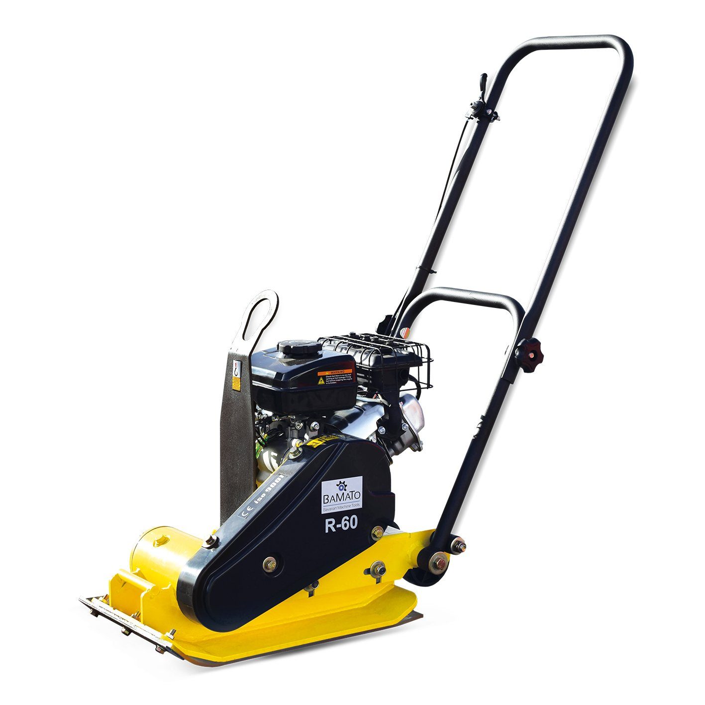 BAMATO Rüttelplatte R-60, max. 5140 vpm, 2-tlg., inklusive Gummimatte und Fahrwerk
