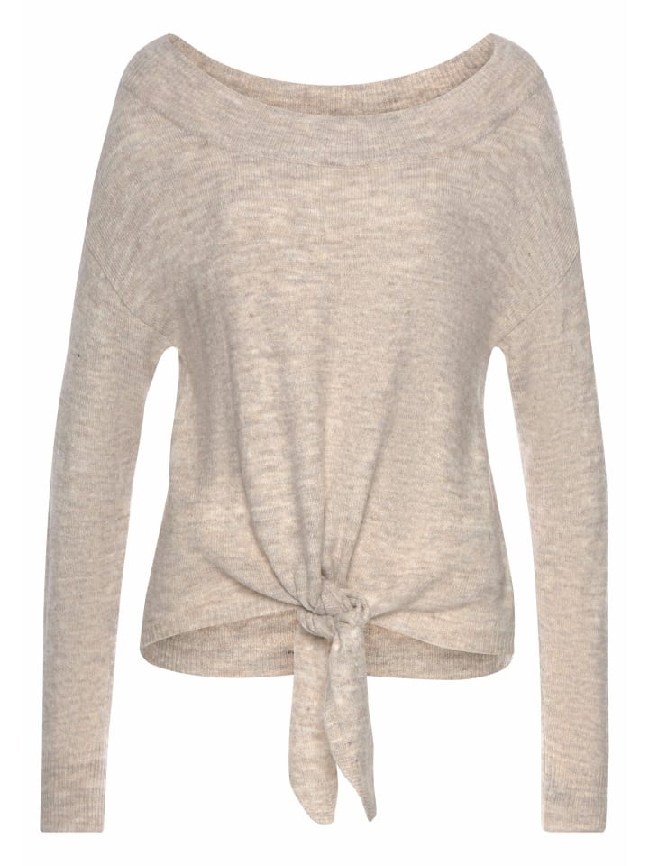 LASCANA Strickpullover in beige-meliert günstig kaufen