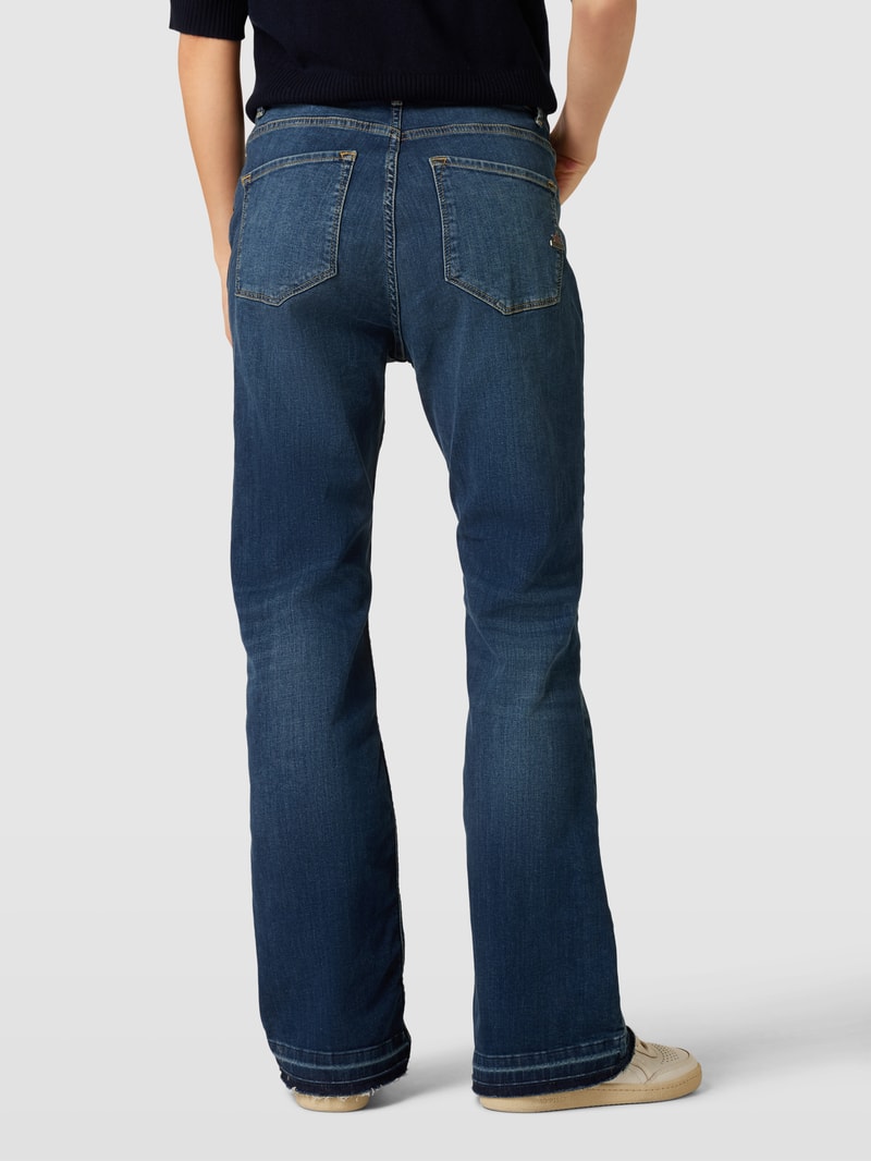 Flared Fit Jeans mit Kontrastnähten in blau