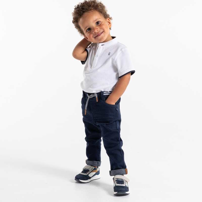 Jean knit-denim taille élastiquée bleu bébé garçon