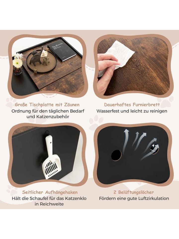 COSTWAY Katzenschrank in Schwarz günstig kaufen onesize