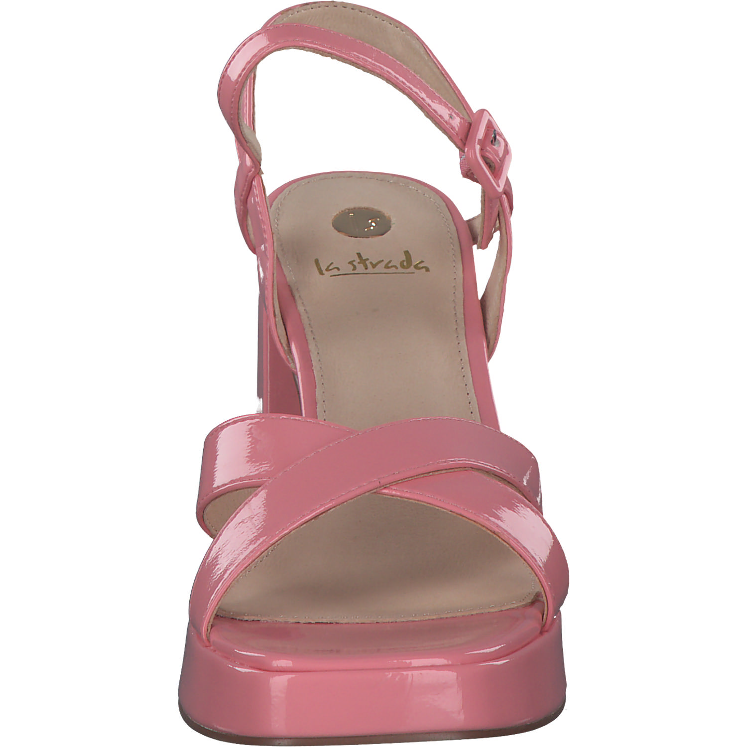 La Strada 2201027, Plateau-Sandaletten, Damen, coral wrinkle patent