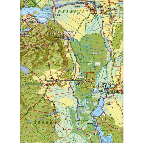 Spreewald 1 : 35 000 Rad-, Wander- und Gewässerkarten-Set - Fahrradkarte