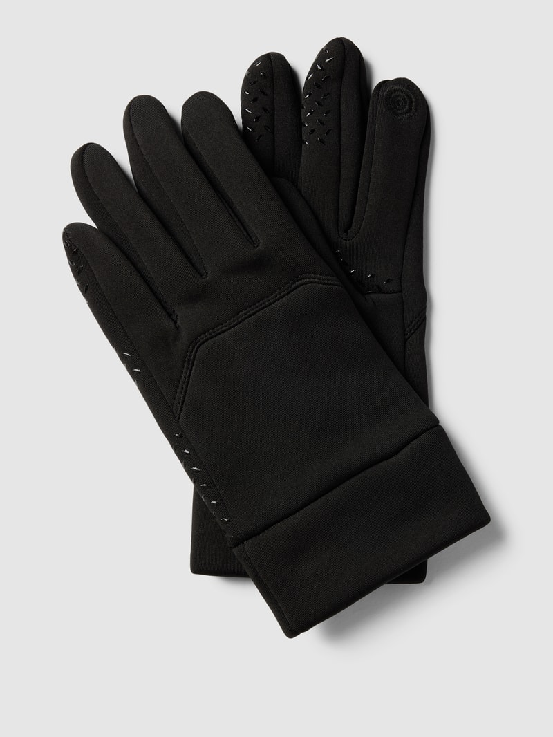 Touchscreen-Handschuhe mit Ziersteinbesatz in schwarz
