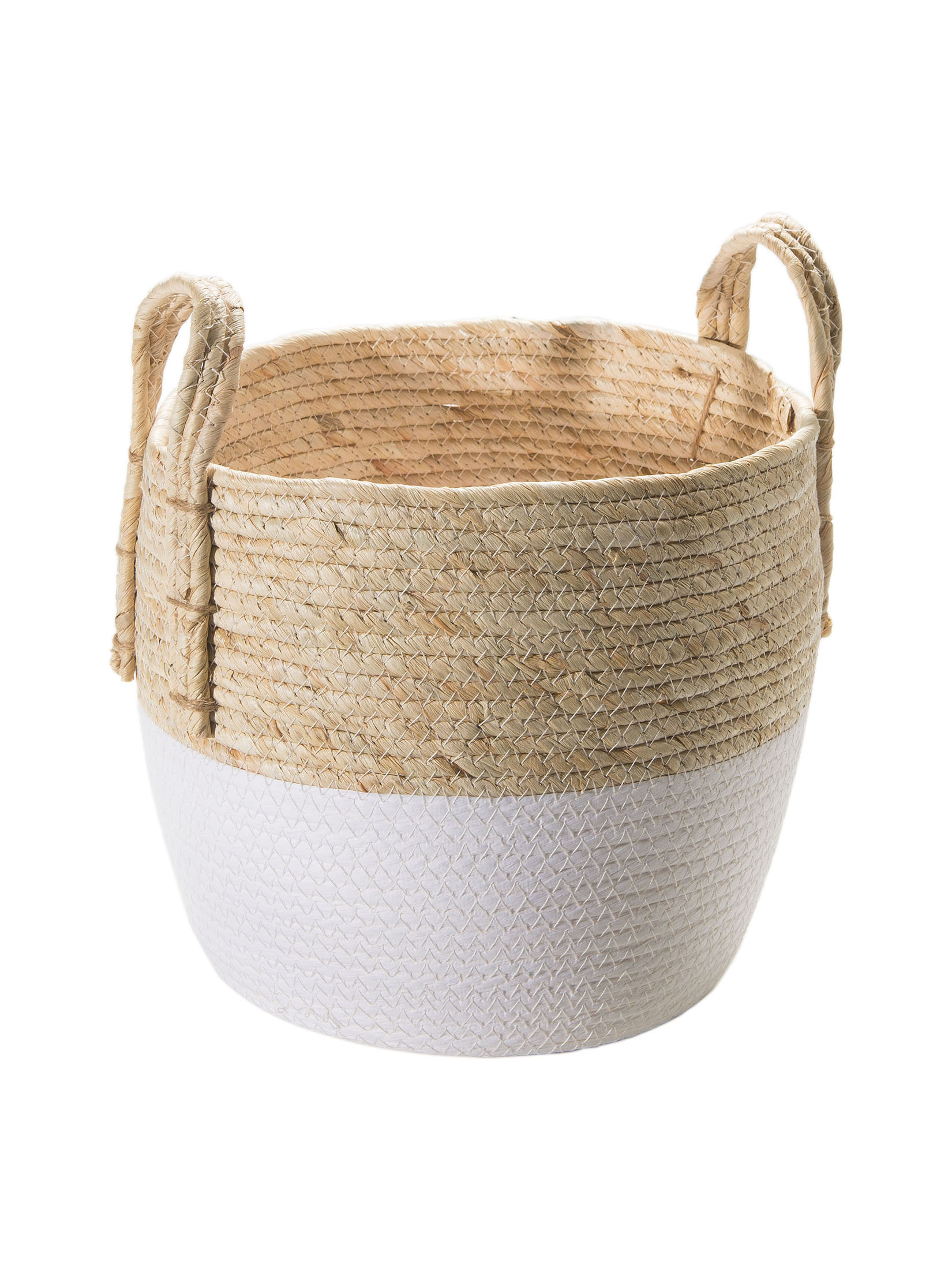Basket Baggy Korb, Weiss/Natur