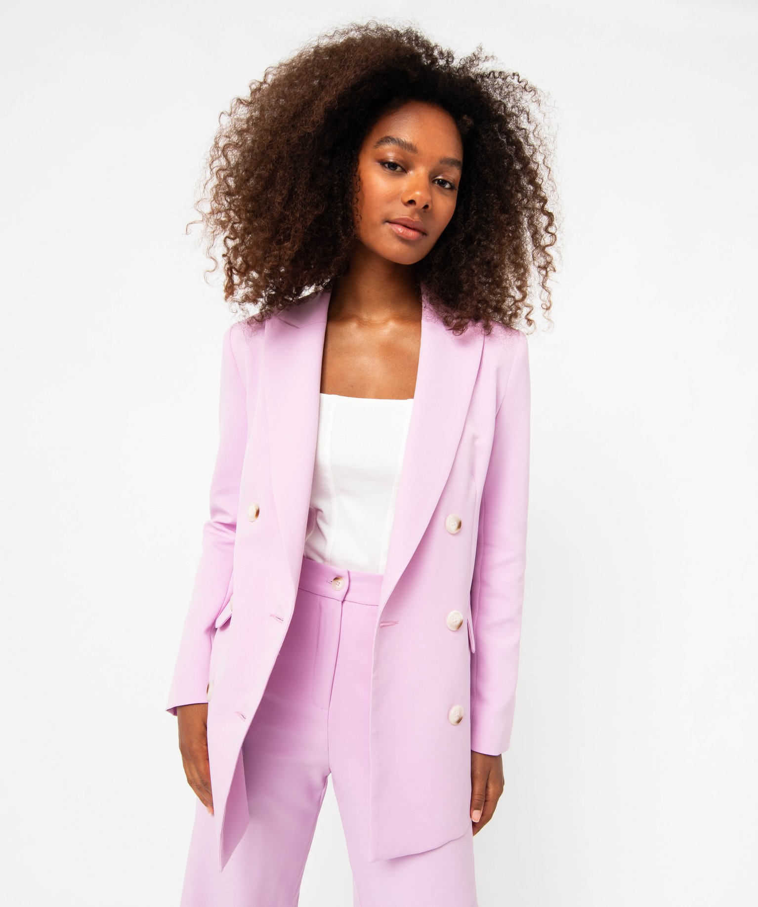 Blazer double boutonnage femme - Gémo x Melissaallbb violet clair | GEMO