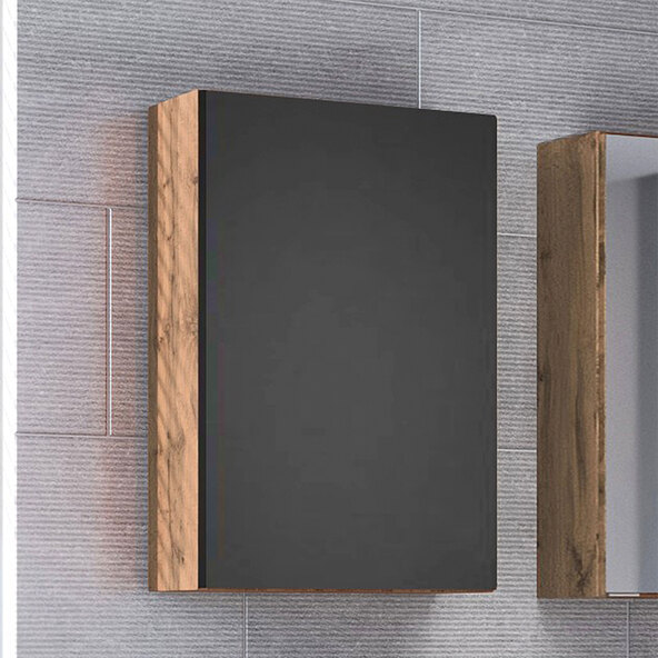 Hängeschrank Lincoln, 40 cm, matt grau/wotaneiche