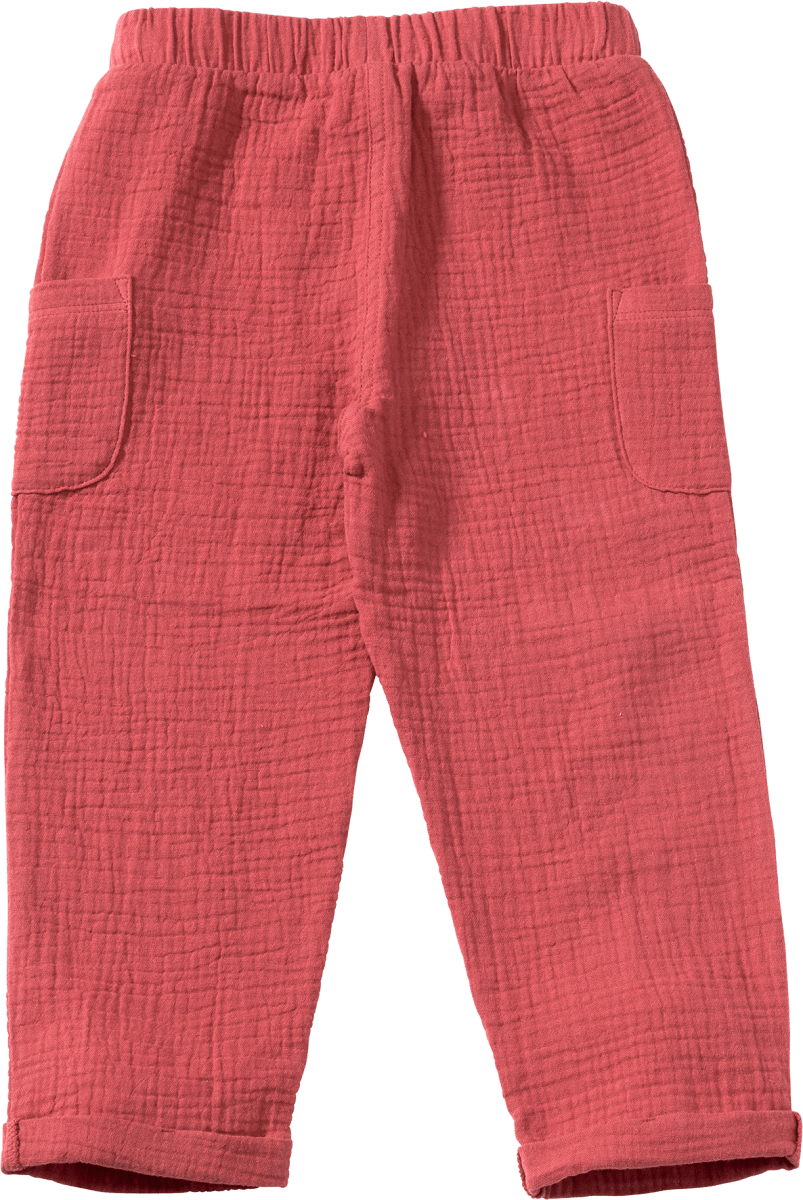 Hose aus Musselin, rot, Gr. 116, 1 St
