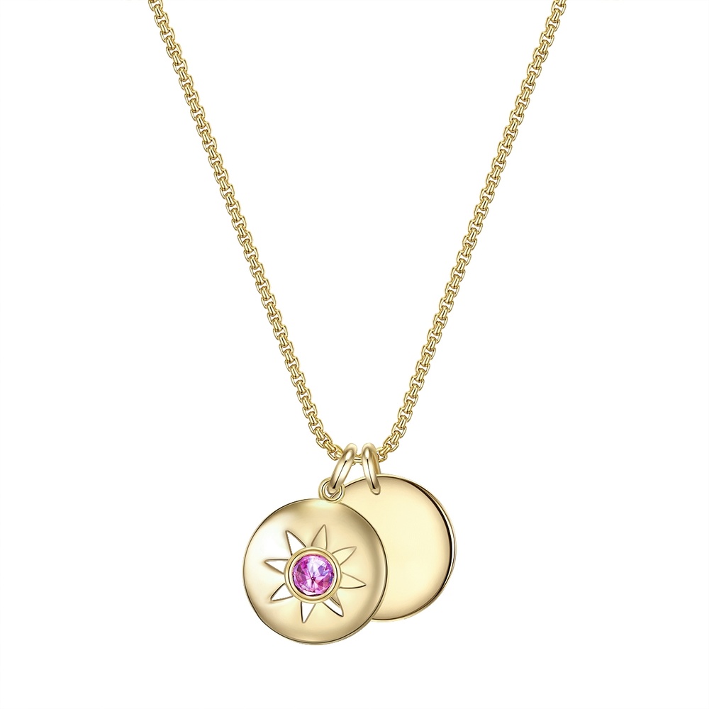 Glanzstücke München Collier en argent Soleil Argent sterling Oxyde de zirconium (CZ) en Or jaune collier