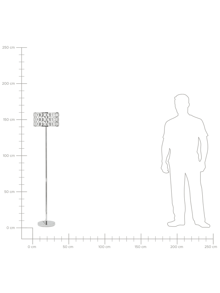 Beliani Stehleuchten TENNA in Silber - (W) 35 x (H) 160 x (L) 35 cm günstig kaufen onesize
