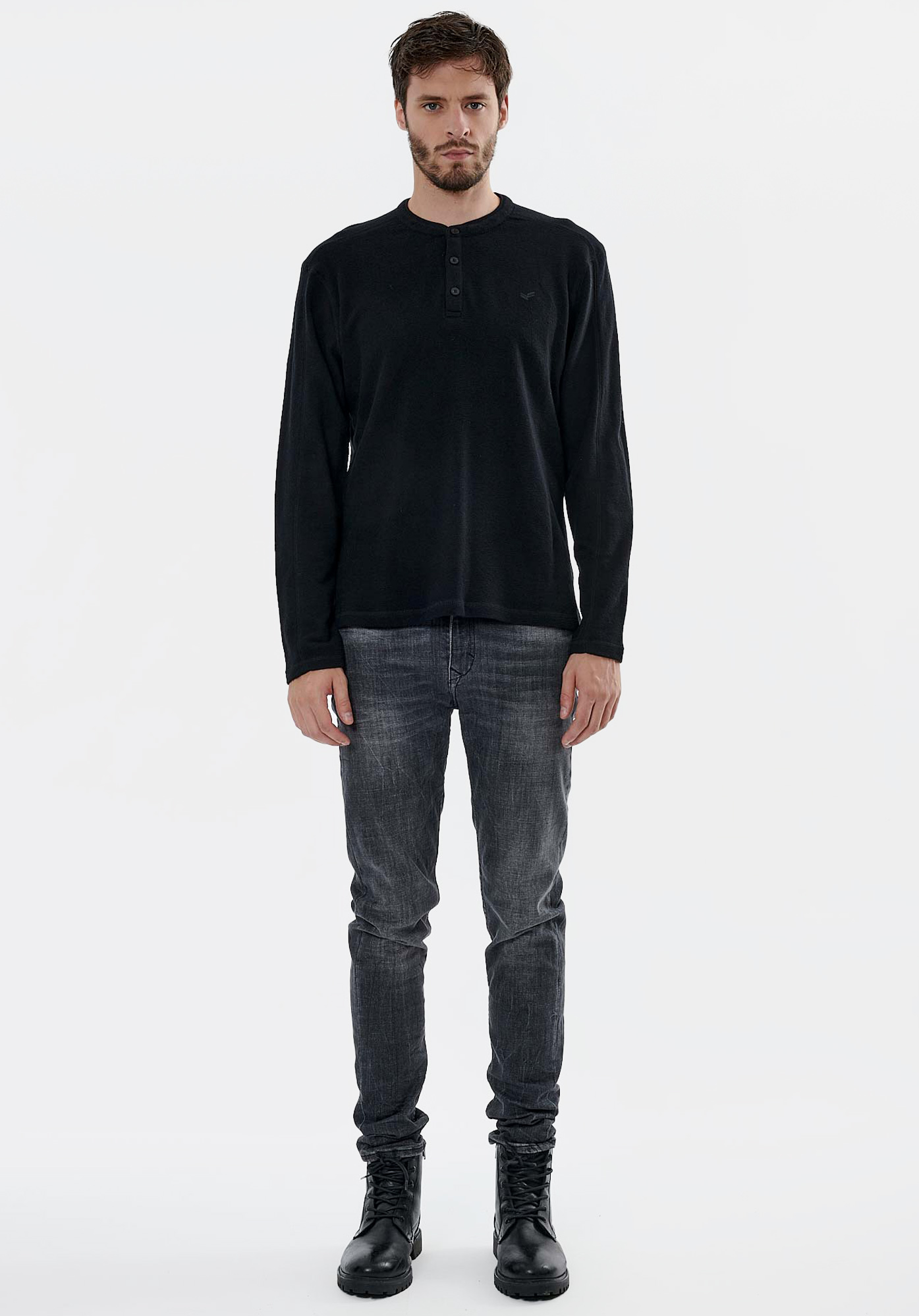 TINS   T-shirt noir homme 100% coton