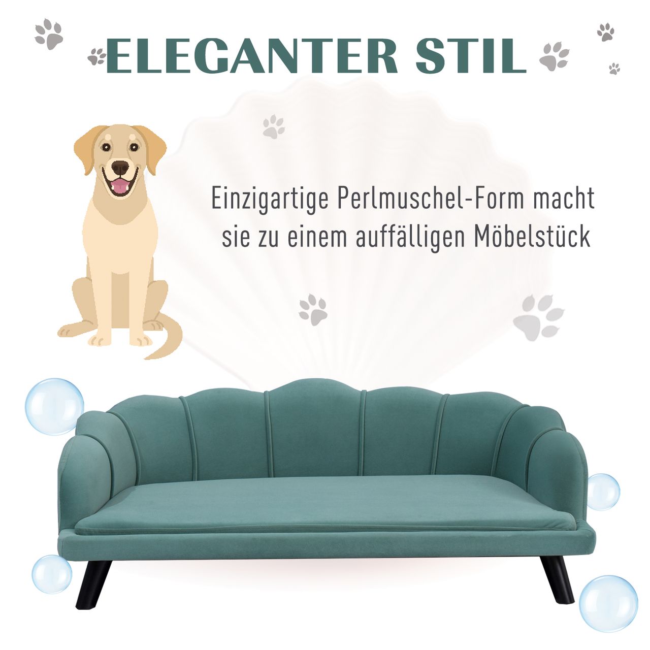 PawHut Hundesofa mit Rückenlehne Haustiersofa Hundebett Katzensofa Weich