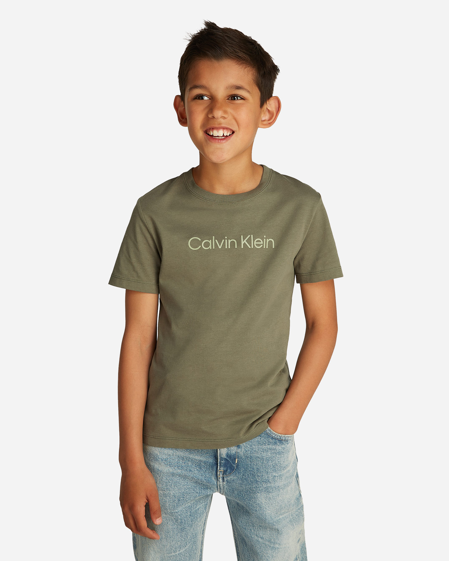 Tričko Calvin Klein Jeans Line Logo Jr IU0IU00682-LDY