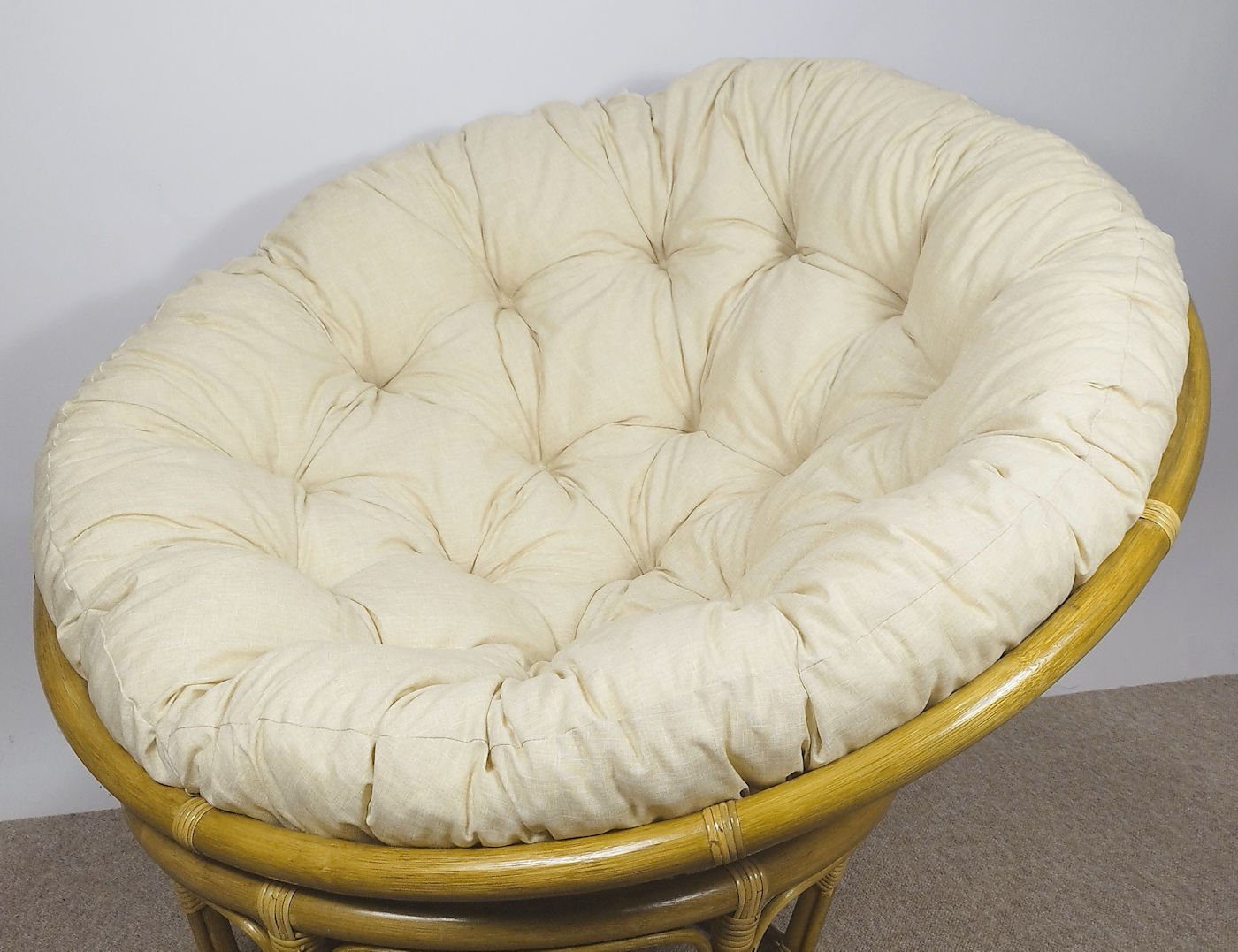 Rattani Sitzkissen Polster Kissen Auflage für Rattan Papasansessel Fb beige