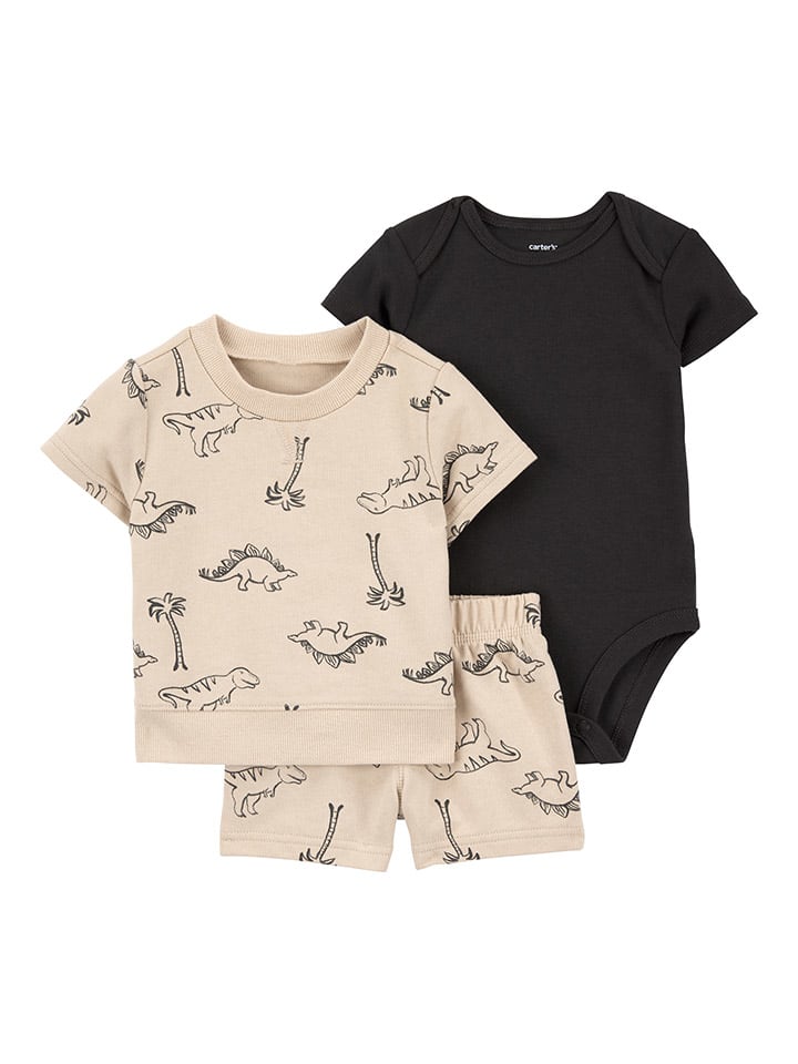 carter's 3tlg. Outfit in Beige/ Schwarz günstig kaufen