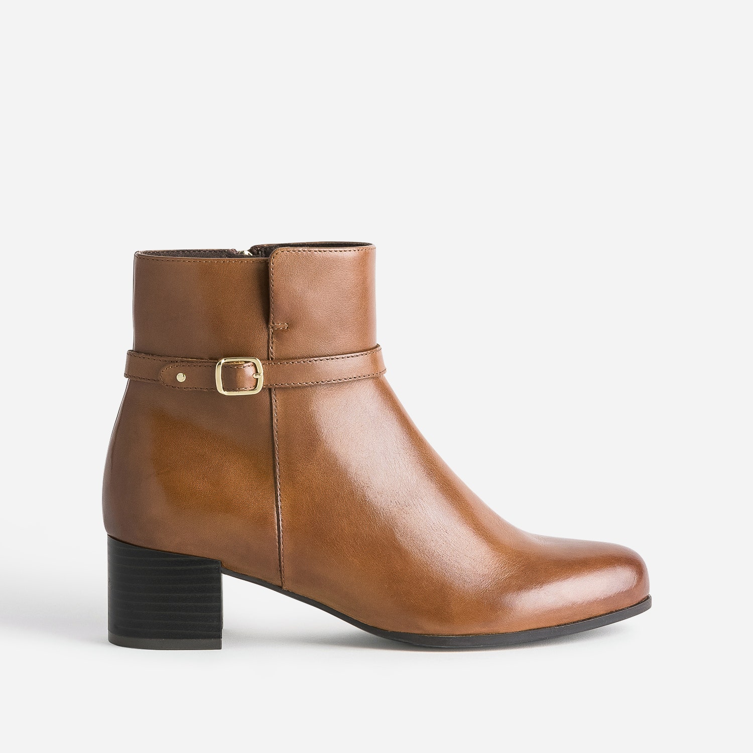Boots CAPRICE cognac en cuir esprit jodhpur
