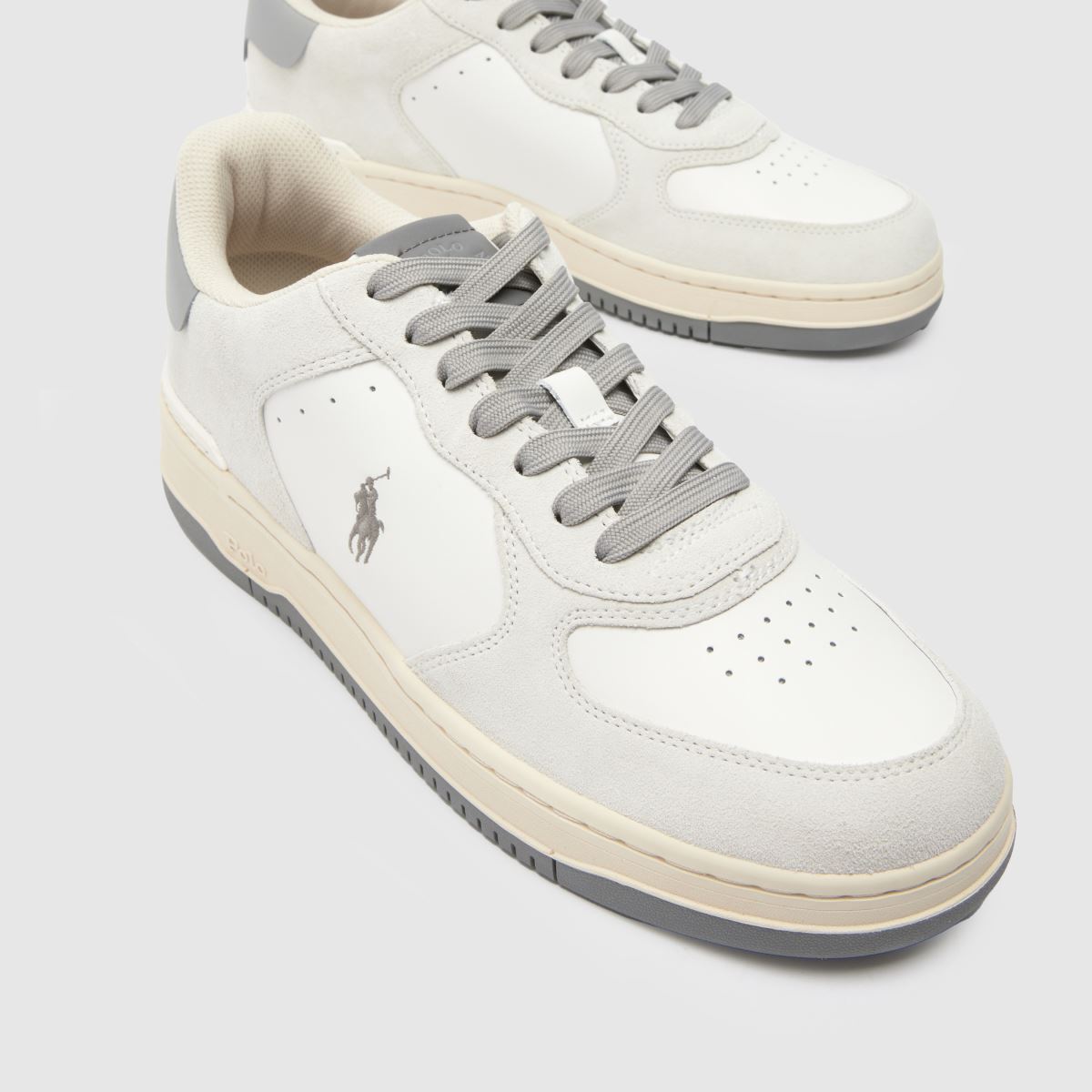 Polo Ralph Lauren – Masters Court – Vita och grå sneakers
