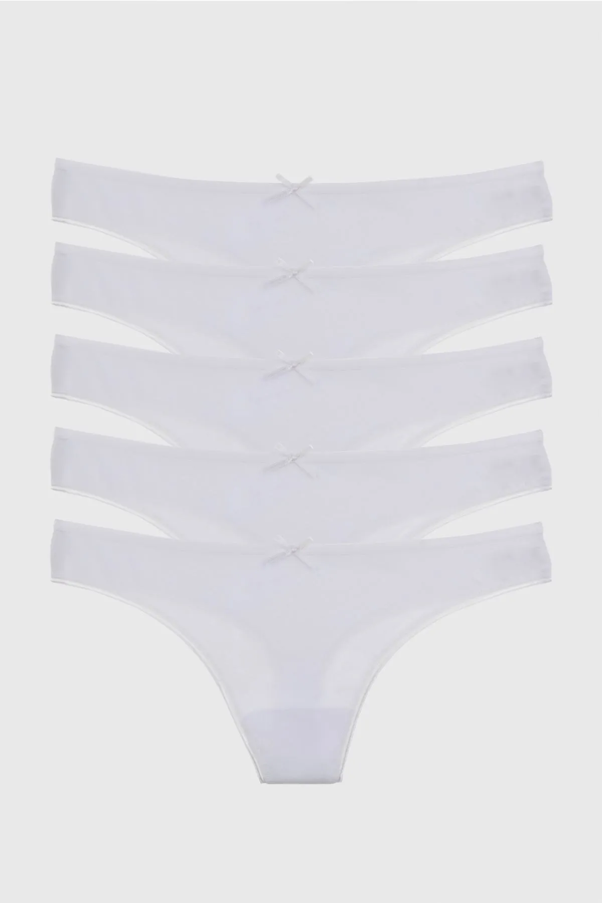 Nicoletta  Damen-Tangas, 5er-Pack, Weiß