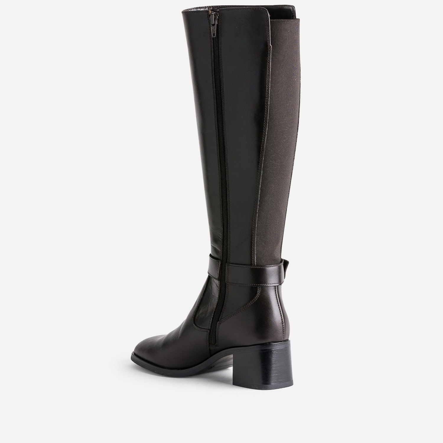 Botte marron foncé cuir avec bride