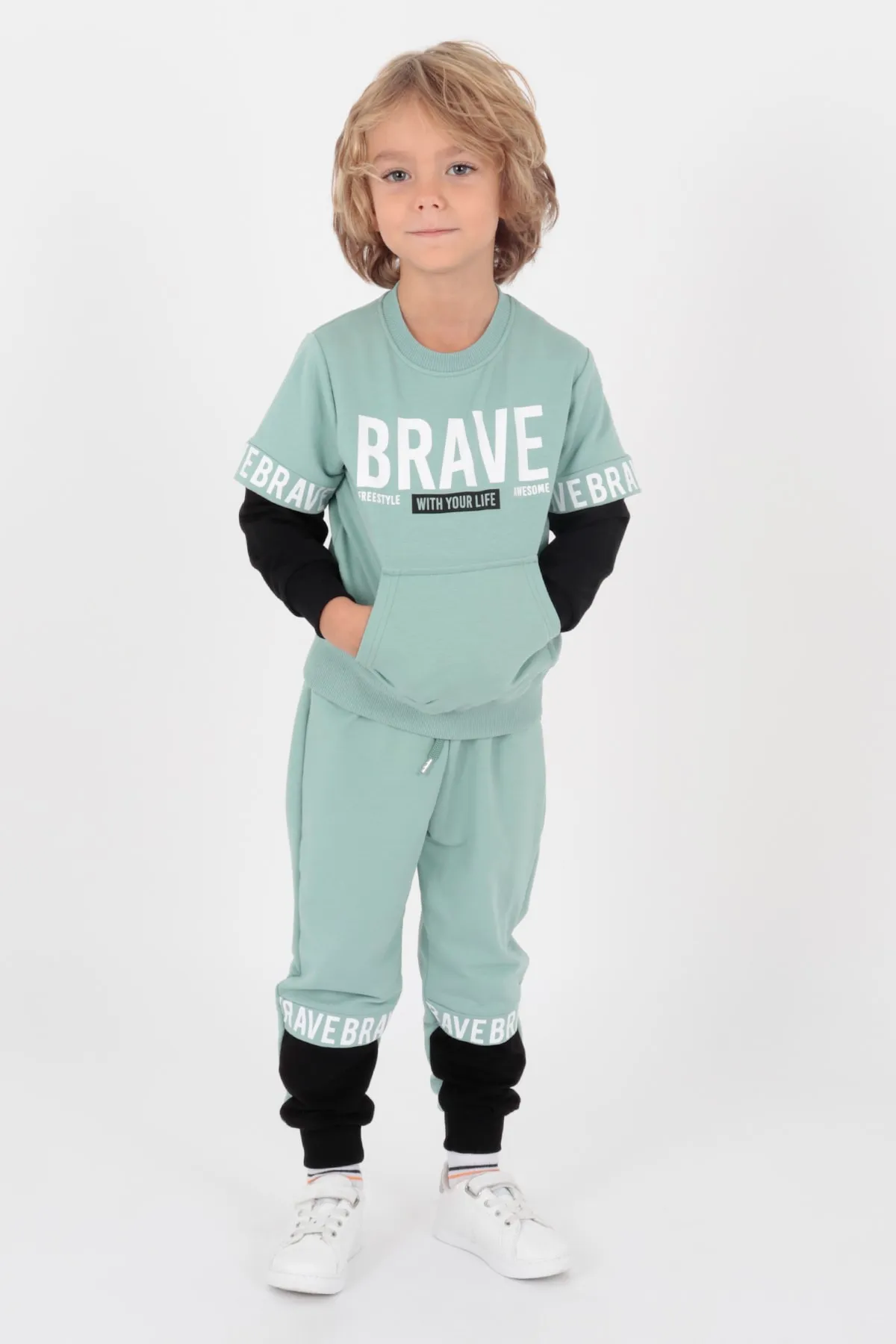AHENGİM  Kinder Jungen-Trainingsanzug-Set Jungen-Set Ak2231