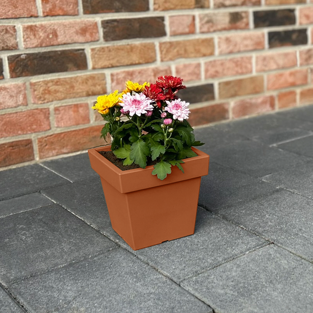 Powertec Garden Pflanztopf „Vigo“ eckig - 4,0 L Terrakotta