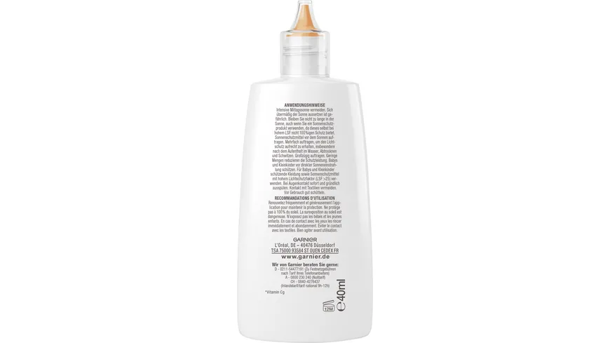 Garnier Ambre Solaire Super UV Vitamin C Sonnenschutz LSF 50+ 40 ml