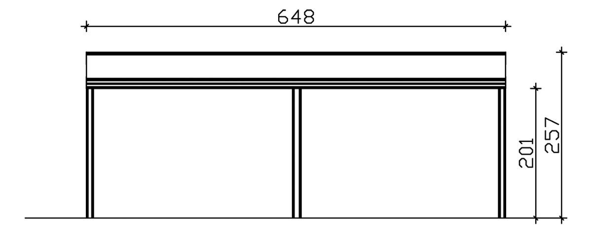 Skanholz Terrassendach Garda, Bedachung Doppelstegplatten, BxT: 648x307