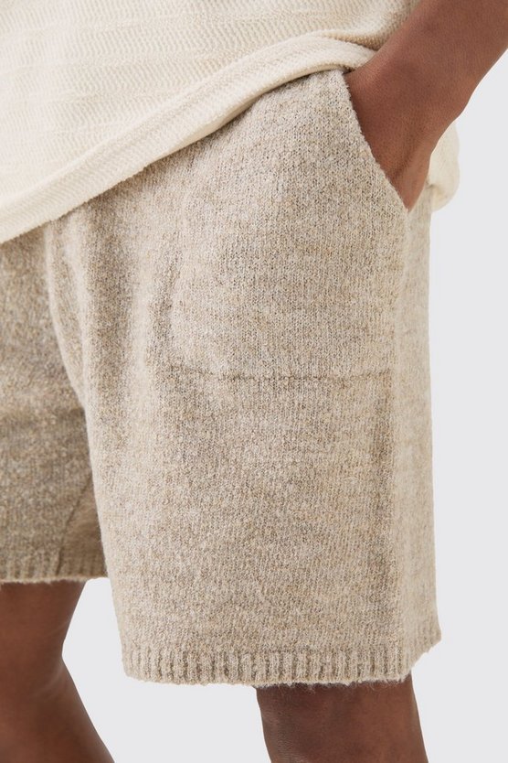 Lockere Bouclee-Shorts mit Print