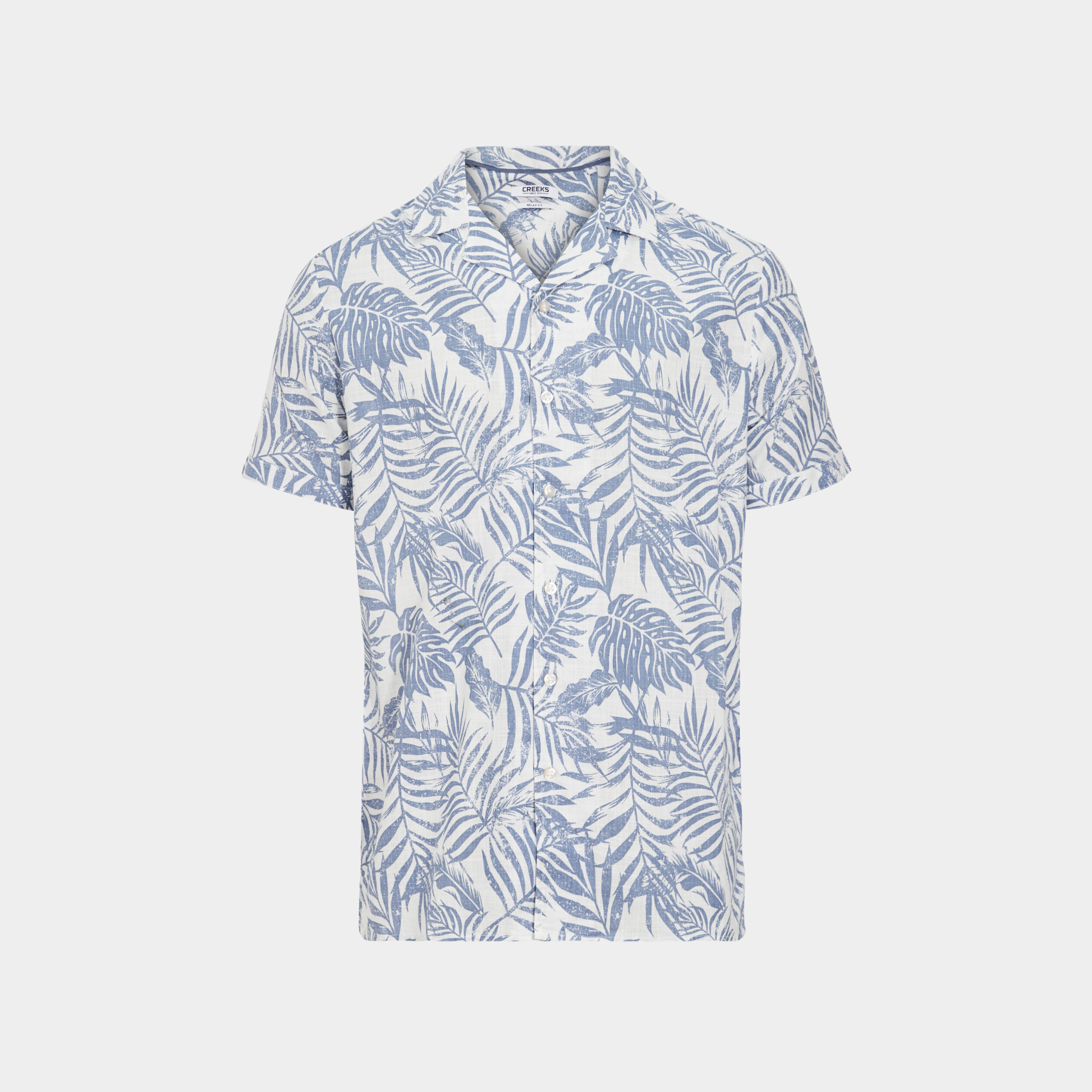 Chemise en coton manches courtes bleu homme | La Halle