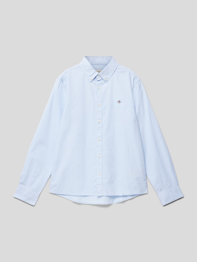 Hemd mit Button-Down-Kragen Modell 'OXFORD' in blau