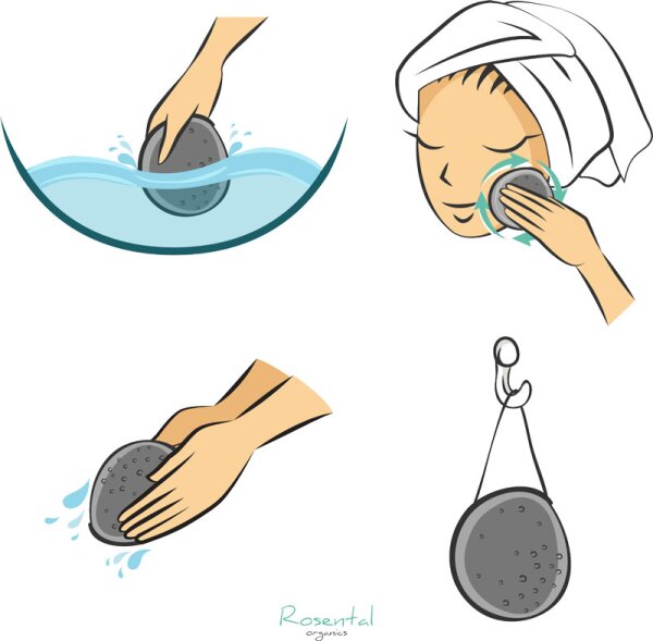 Rosental Organics Konjac Detox Bambuskohle Gesichtsschwamm