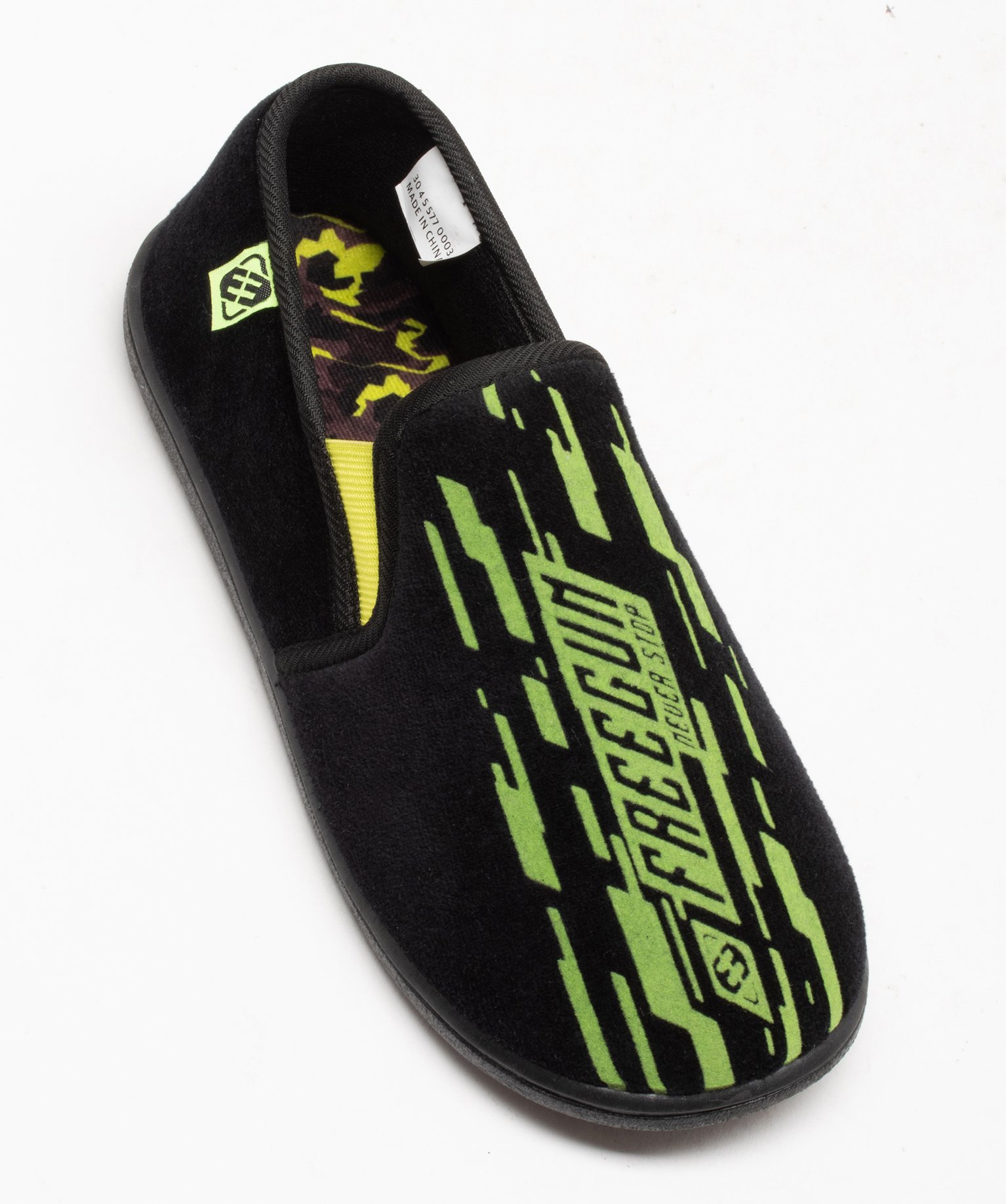 Chaussons en velours imprimé Garçon - Freegun noir | GEMO