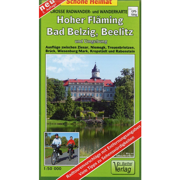 Große Radwander- und Wanderkarte Hoher Fläming, Bad Belzig, Beelitz und Umgebung 1 : 50 000 - Wanderkarte